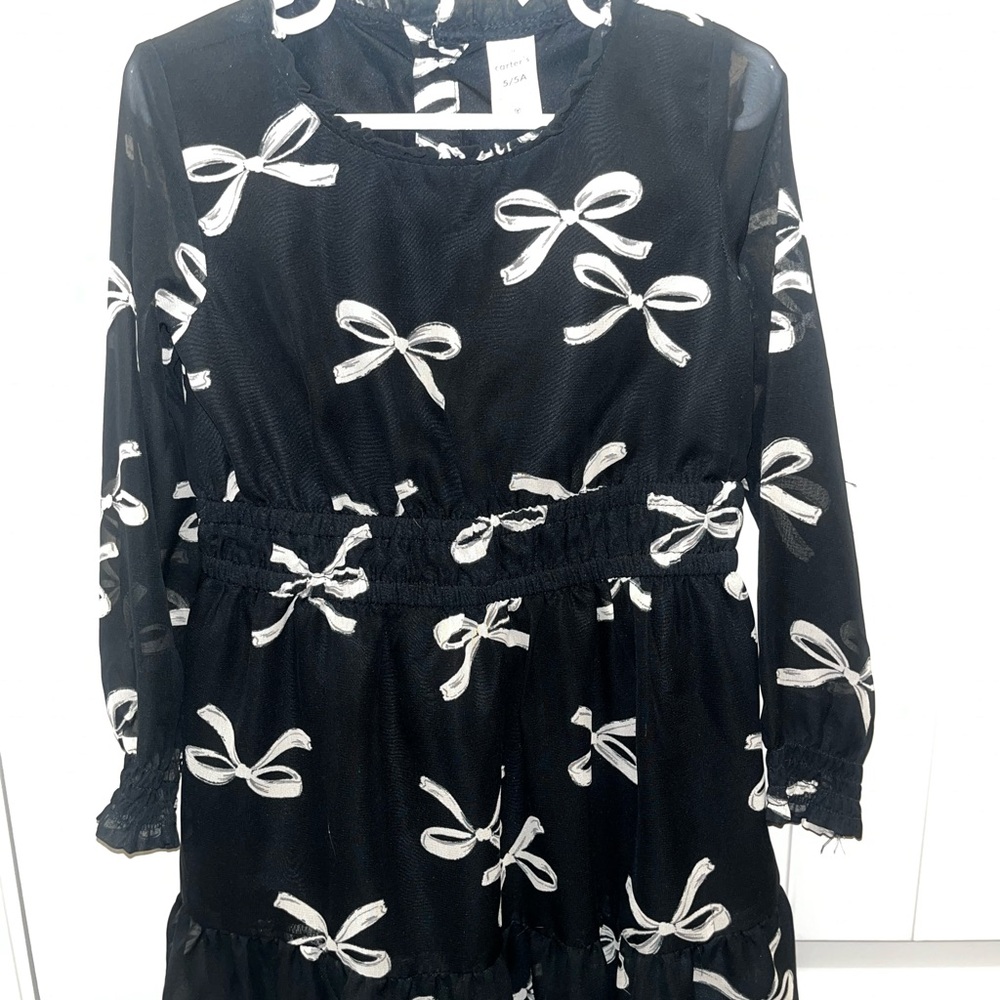 Carter's Black and White Bow Dress